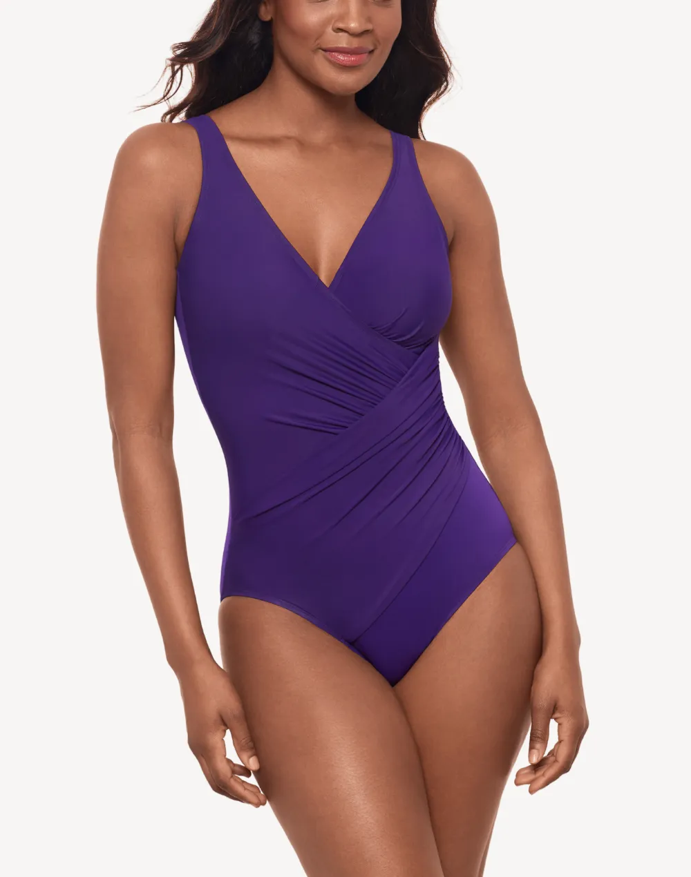 Solid Oceanus One Piece Swimsuit