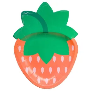Strawberry Shaped Paper Party Plates x 8