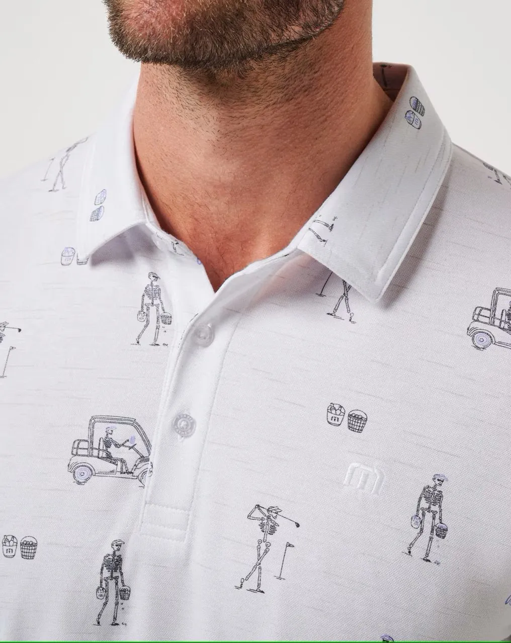 Travis Mathew Men's Lost City White Golf Polo