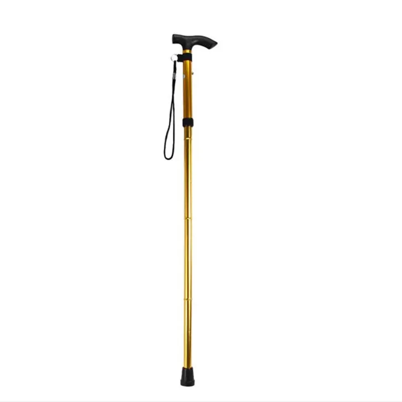 Walking Stick Telescopic Baton Hiking Trekking Poles Aluminum Alloy Metal Folding Cane Crutches Pole  Elderly People