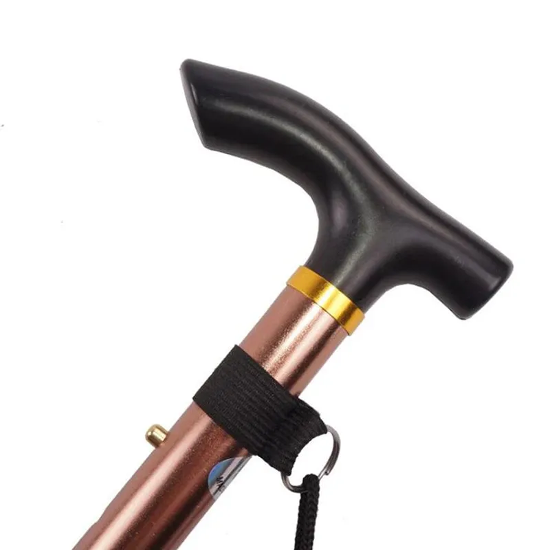Walking Stick Telescopic Baton Hiking Trekking Poles Aluminum Alloy Metal Folding Cane Crutches Pole  Elderly People