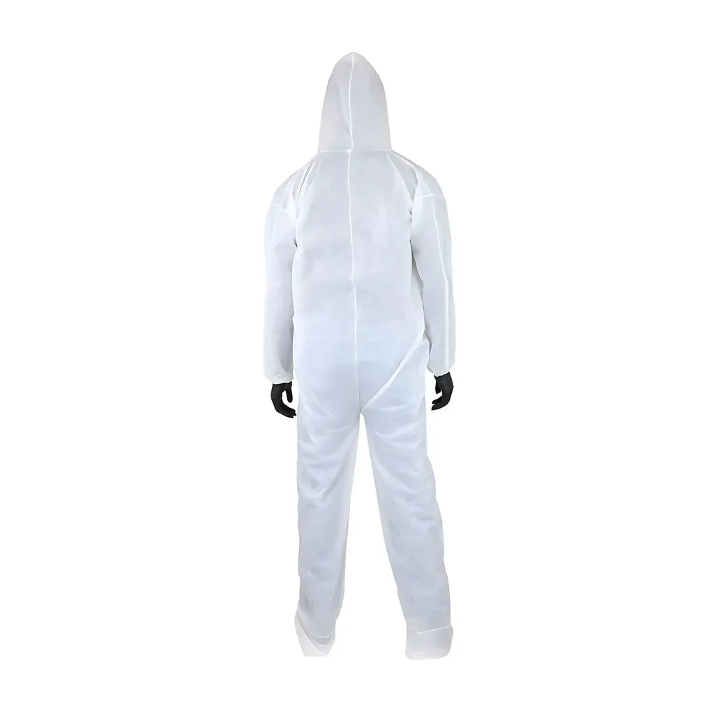 West Chester 3409/XXXL PE Laminate Coverall with Elastic Wrist & Ankle with Attached Hood & Boot, 47 gsm