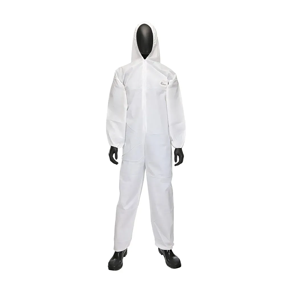 West Chester 3706/XXXXXL PosiWear UB Coverall with Hood and Elastic Wrist & Ankle 56 gsm