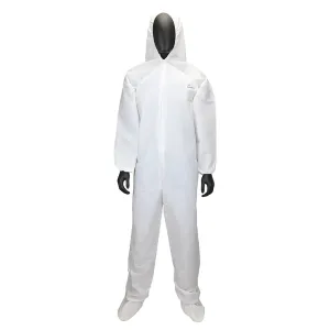 West Chester 3709/XXXL PosiWear UB Coverall with Elastic Wrist & Ankle, Attached Hood & Boot 56 gsm