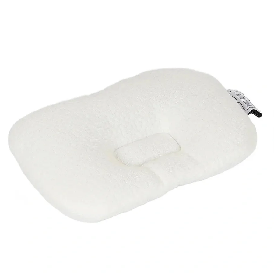 White & Grey Bamboo Cushioned Baby Pillow - Heart