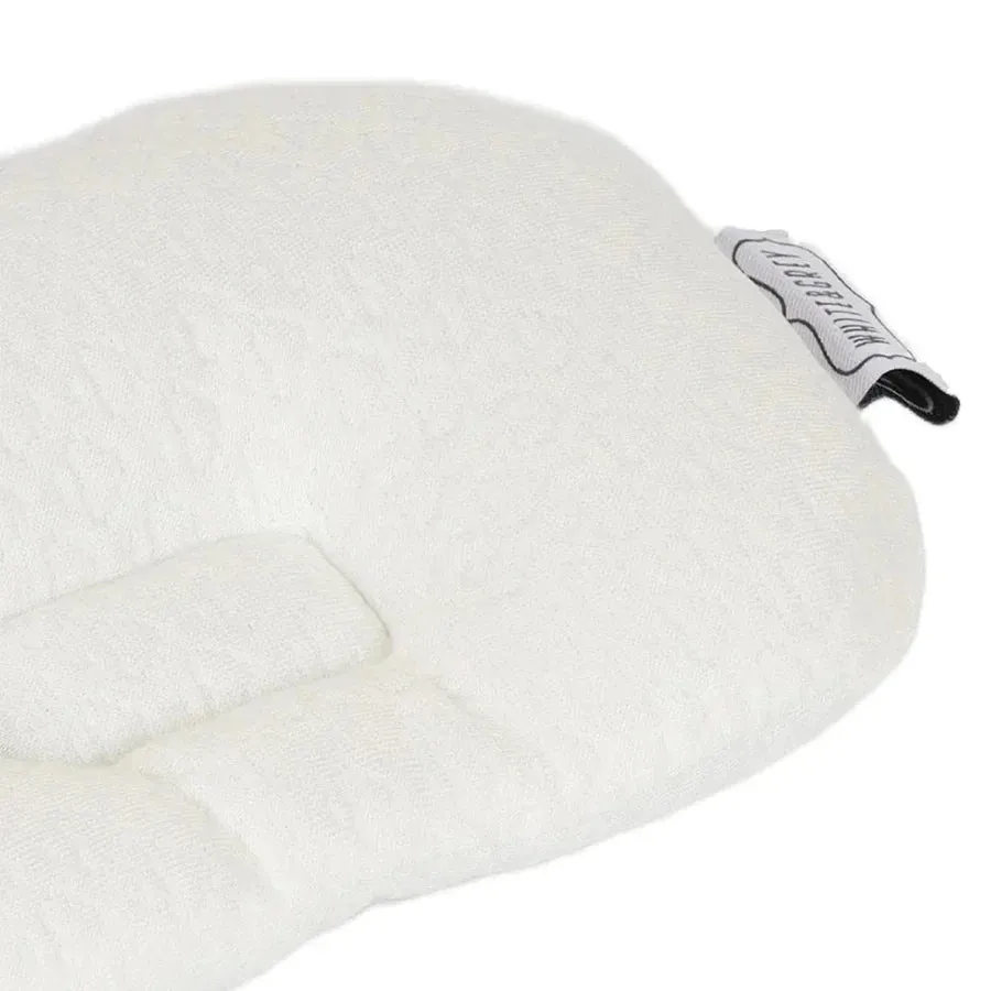 White & Grey Bamboo Cushioned Baby Pillow - Heart