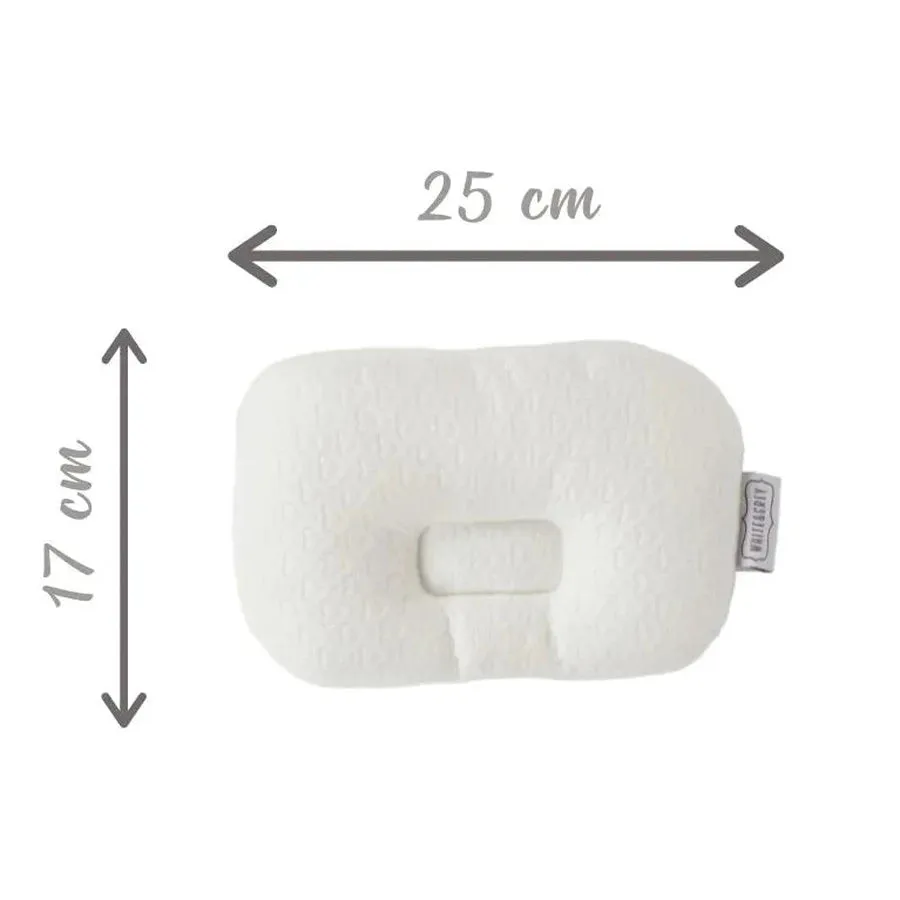 White & Grey Bamboo Cushioned Baby Pillow - Heart