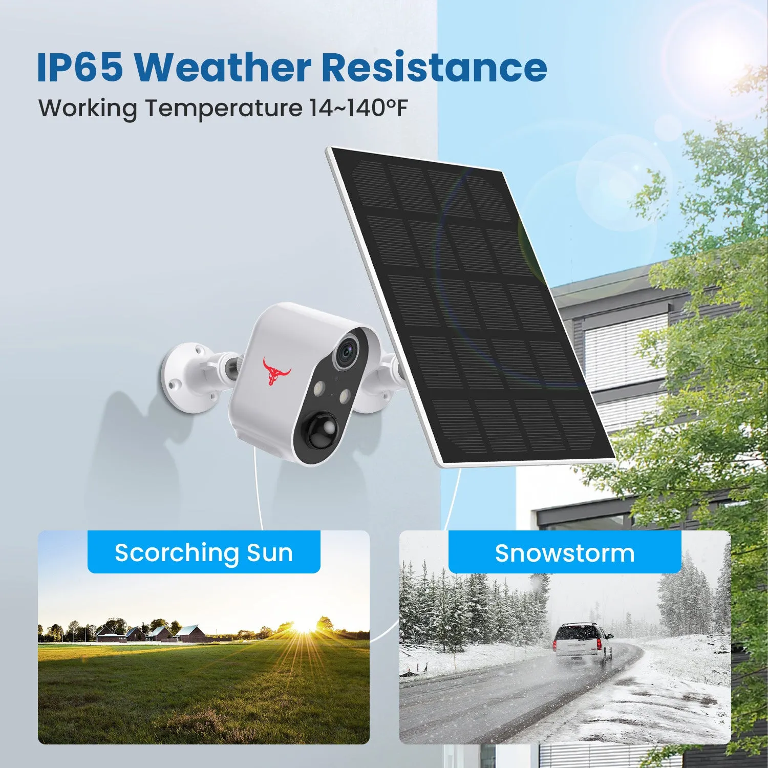 Wireless Security Camera with Solar Panels