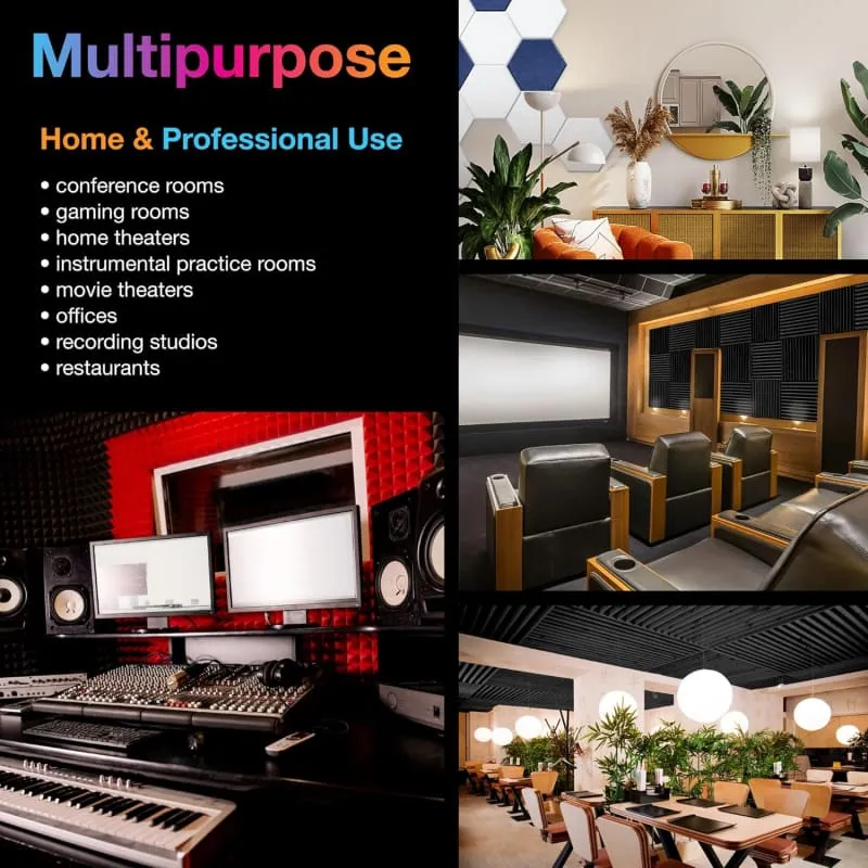 Xtreme Xccessories 12pc Acoustic Pyramid Home Studio Sound Proof  Foam Panels 30cm x30cm
