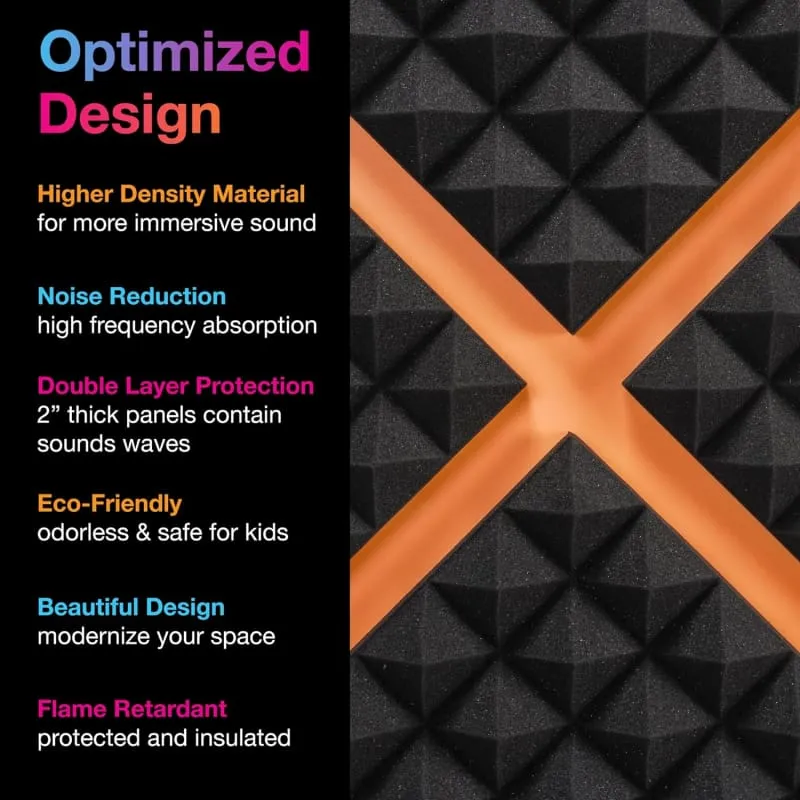 Xtreme Xccessories 12pc Acoustic Pyramid Home Studio Sound Proof  Foam Panels 30cm x30cm